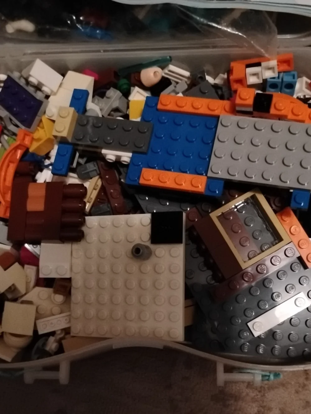 Lego Mixed Bricks and Batman Pieces - Blue, Orange, Gray And Extra Box of Legos